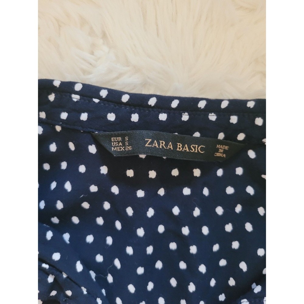 Zara Basic Womens Polka Dot Hidden Button Front T… - image 5